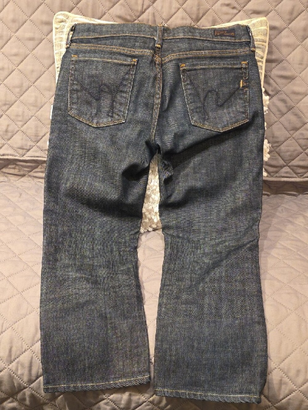 Citizens Of Humanity Kelly #063 Dark Blue Low Waist Stretch Cropped Jeans - Picture 15 of 16